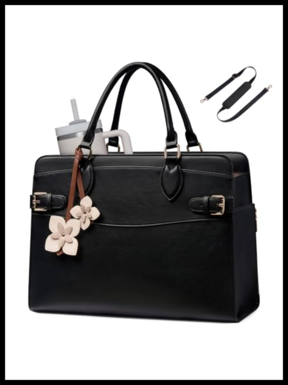 LOVEVOOK Laptop Tote Bag for Women, 15.6 inch, Waterproof PU Leather